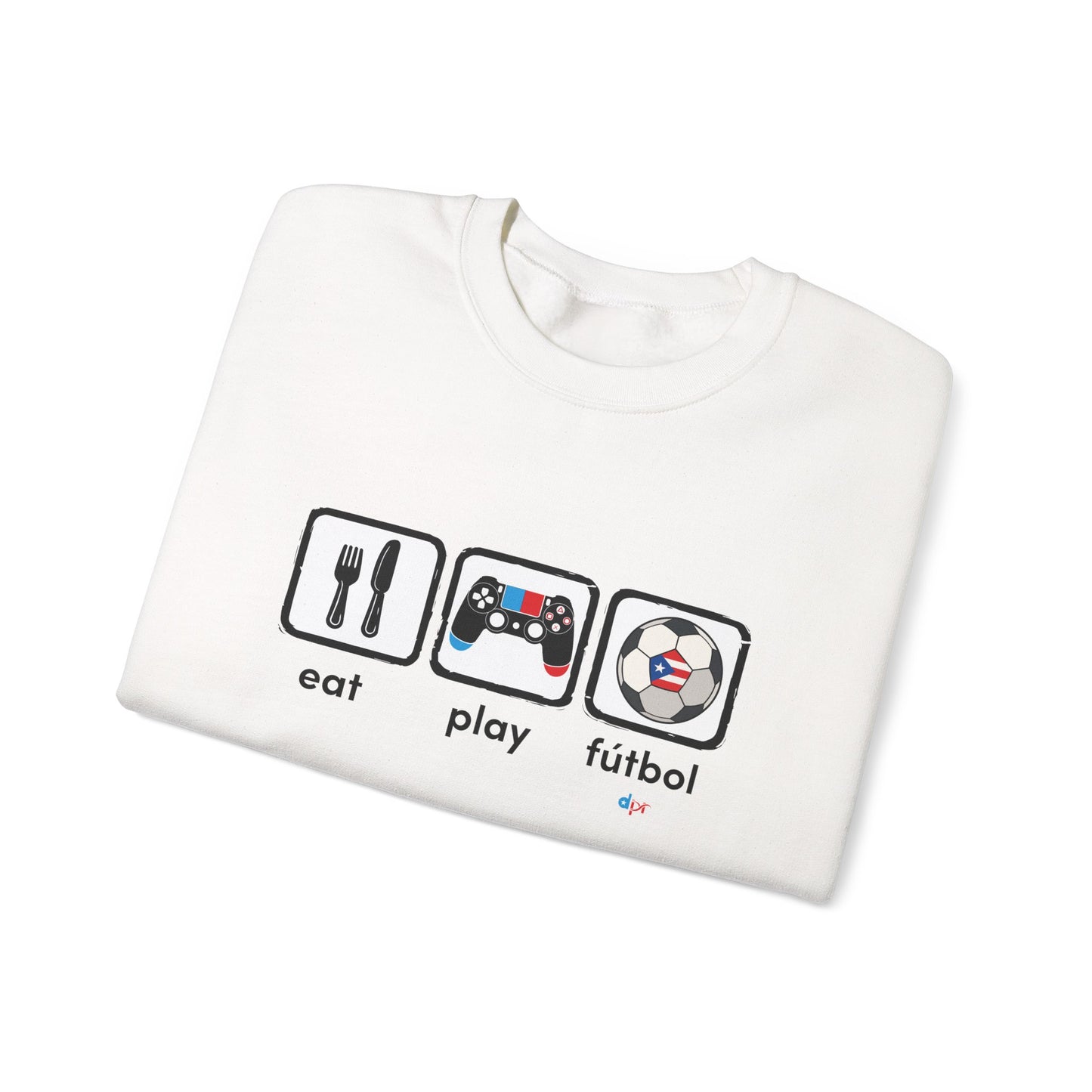 Eat Play Soccer Puerto Rican Flag Heavy Blend™ Crewneck Sweatshirt