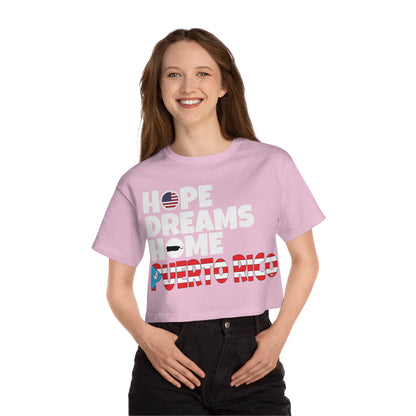 HOPE DREAMS HOME BANDERA Puerto Rico Flowy Cropped Tee