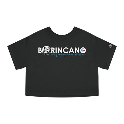 BORINCANO aunque naciera en la luna Flowy Cropped Tee