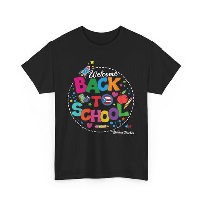 Welcome Back to School Boricua Teacher Heavy Cotton Tee