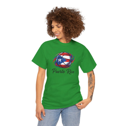 Puerto Rico Basketball Flag 2 | Unisex Heavy Cotton T-Shirt