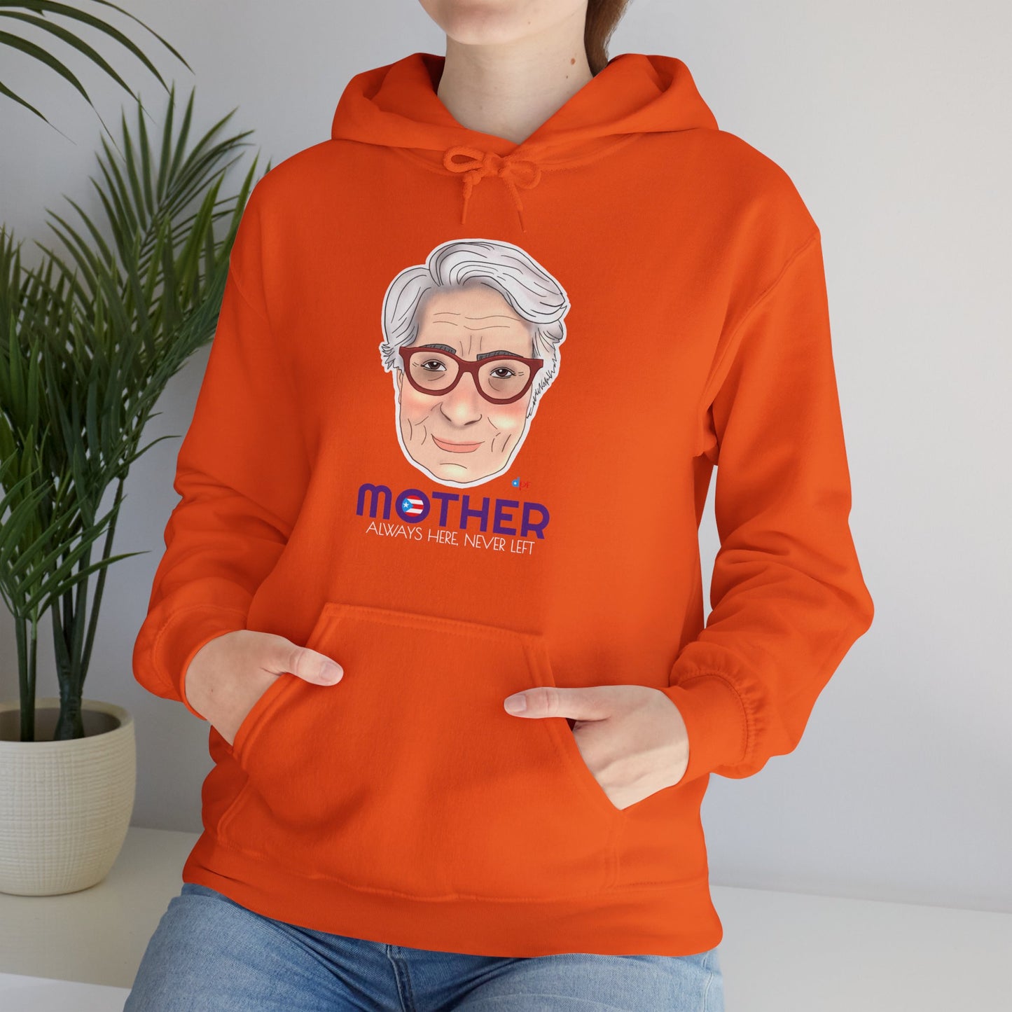Mamá Boricua Always Here Never Left Unisex Heavy Blend™ Boricua-Style Hoodies
