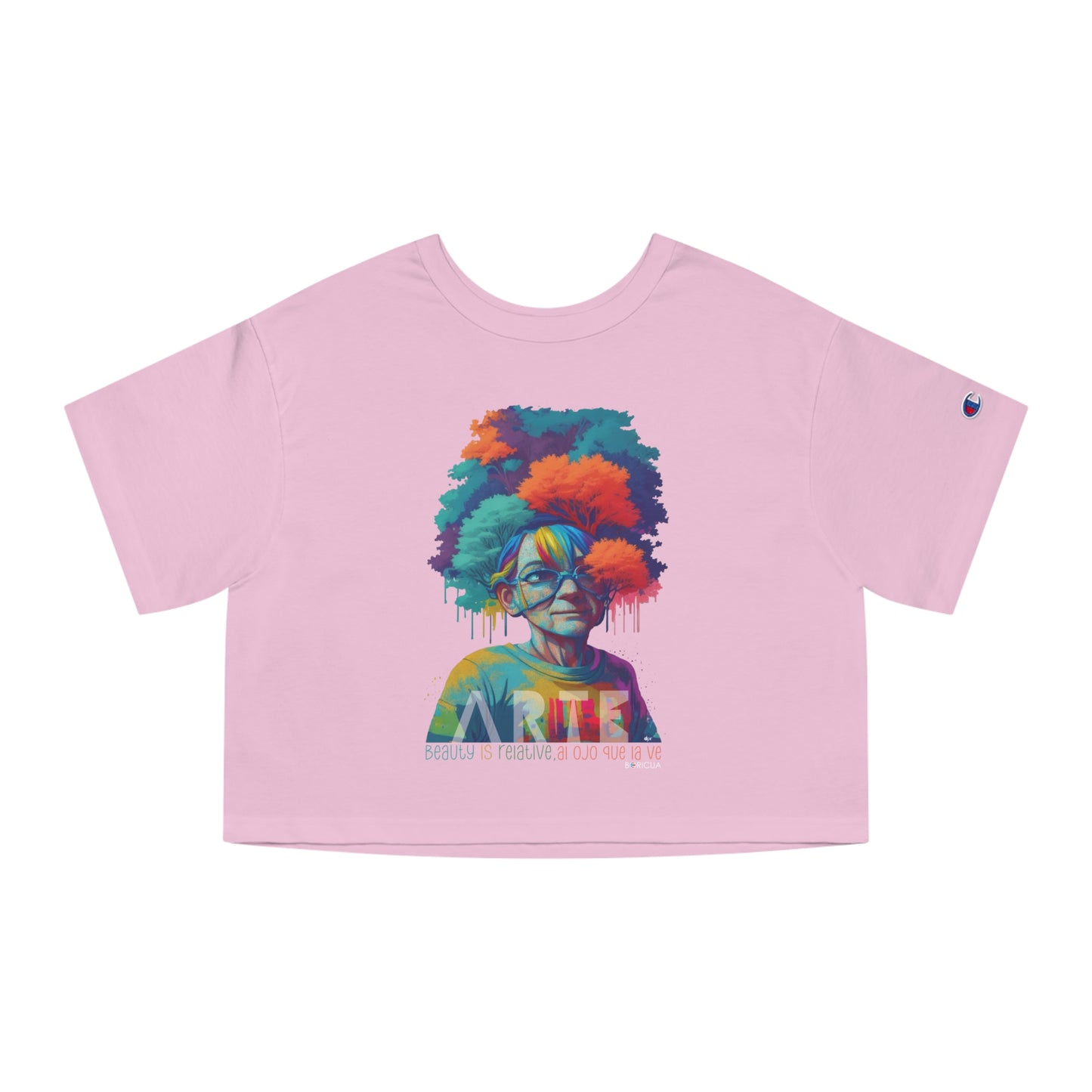 Belleza Relativa Boricua  Flowy Cropped Tee