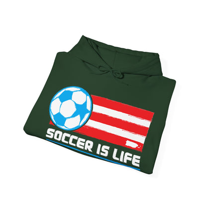 Soccer is life Puerto Rican Flag Unisex Heavy Blend™ Boricua-Style Hoodies
