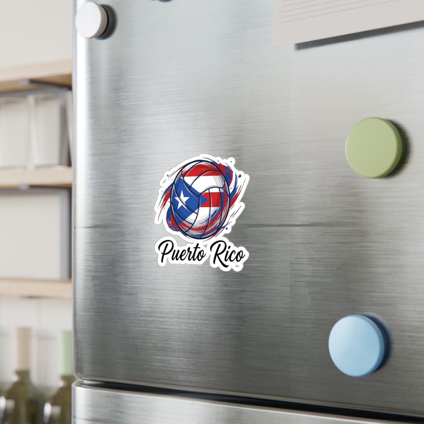 Puerto Rico Volleyball Flag Waterproof Kiss-Cut Vinyl Decal