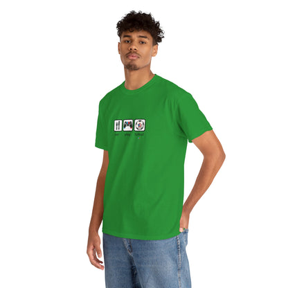 Eat Play Fútbol Graphic Tee | Puerto Rican Flag Soccer Shirt | Unisex Heavy Cotton T-Shirt