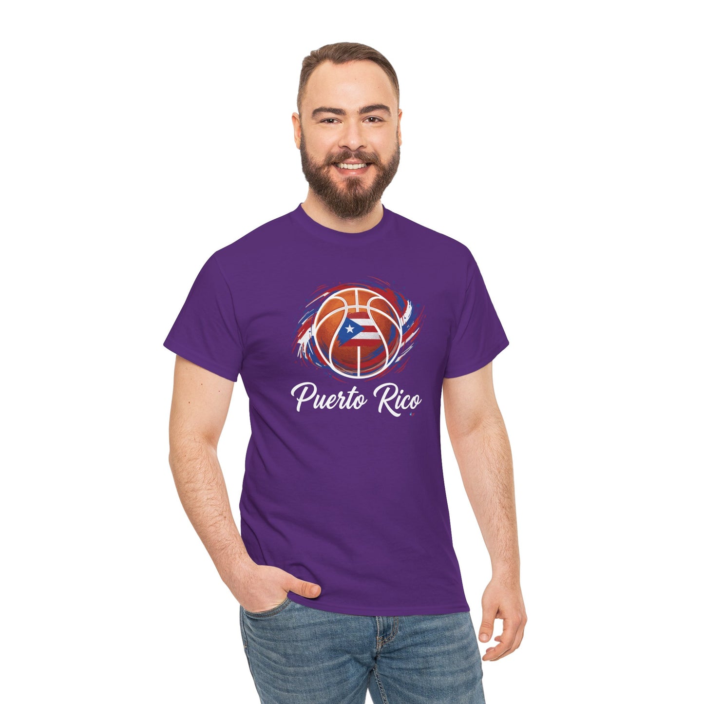 Puerto Rico Basketball Flag | Unisex Heavy Cotton T-Shirt