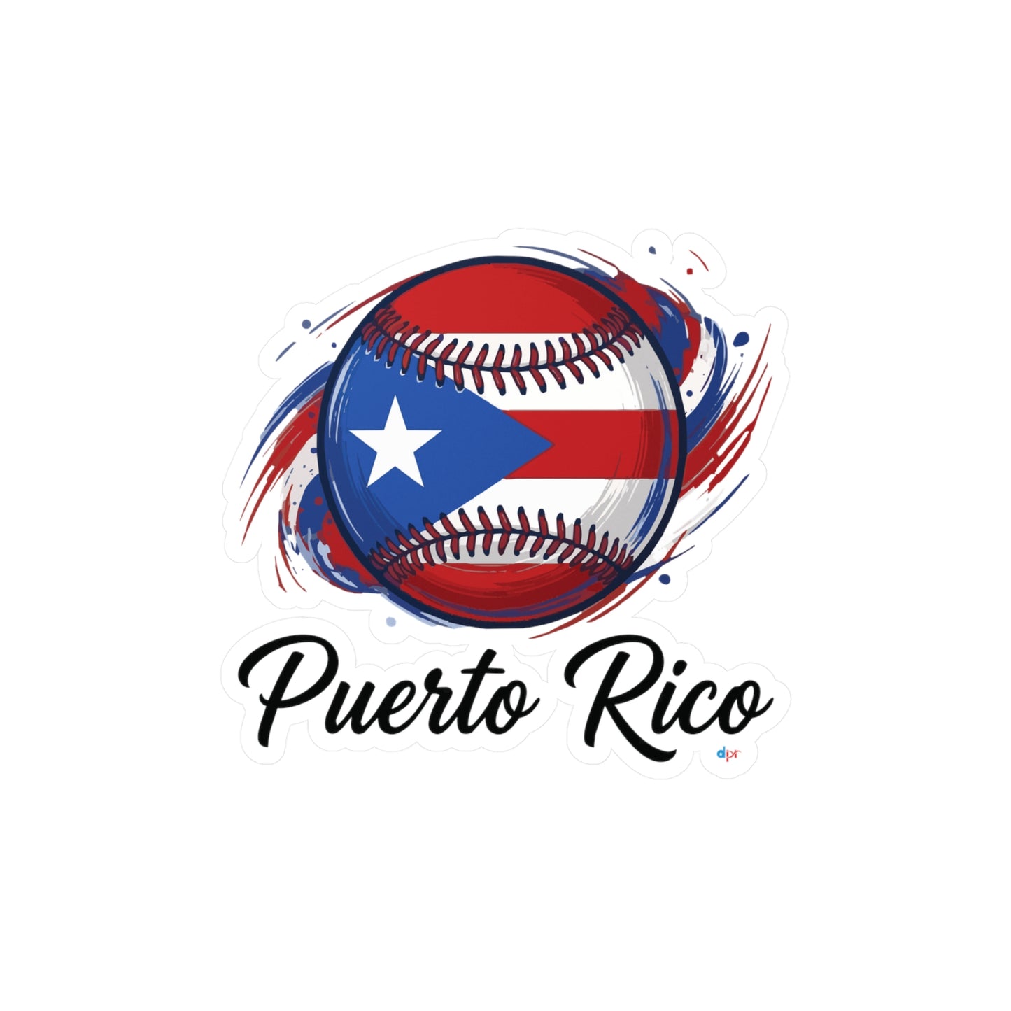 Puerto Rico Baseball Flag Waterproof Kiss-Cut Vinyl Decal