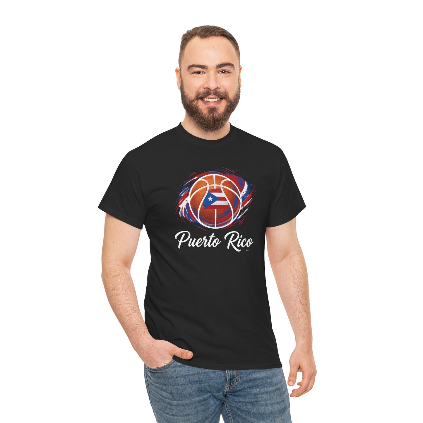 Puerto Rico Basketball Flag | Unisex Heavy Cotton T-Shirt