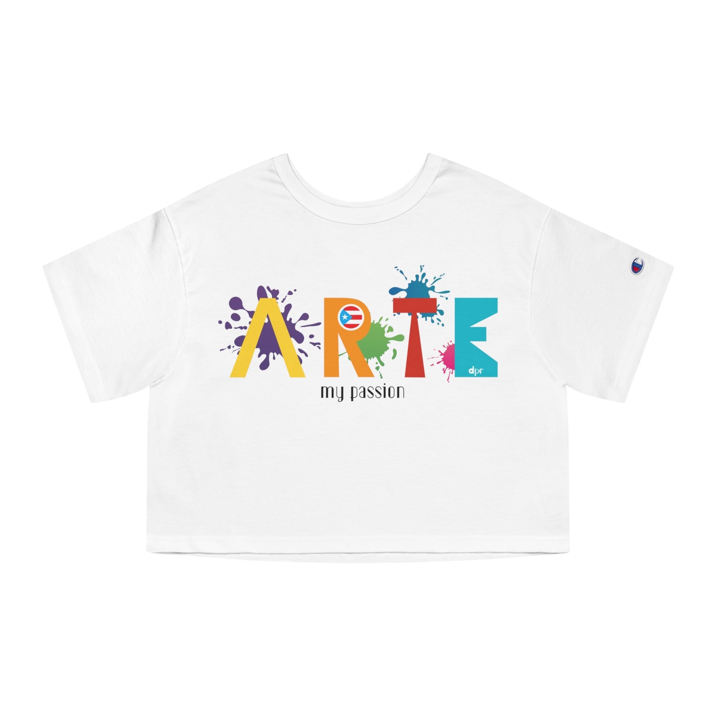Arte My Passion Bandera Puerto Rico  Flowy Cropped Tee