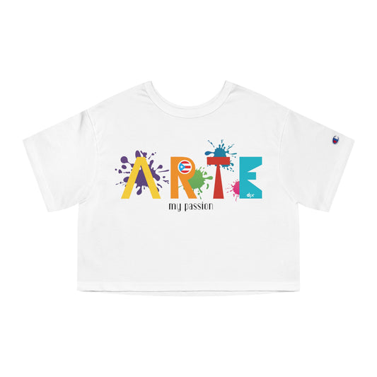 Arte My Passion Bandera Puerto Rico  Flowy Cropped Tee