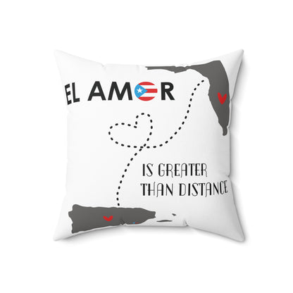 El Amor is Greater than Distance Florida Spun Polyester Square Pillow