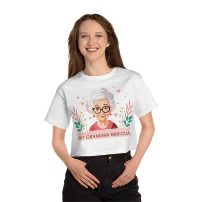 In Loving Memory of My Grandma Boricua Flowy Cropped Tee