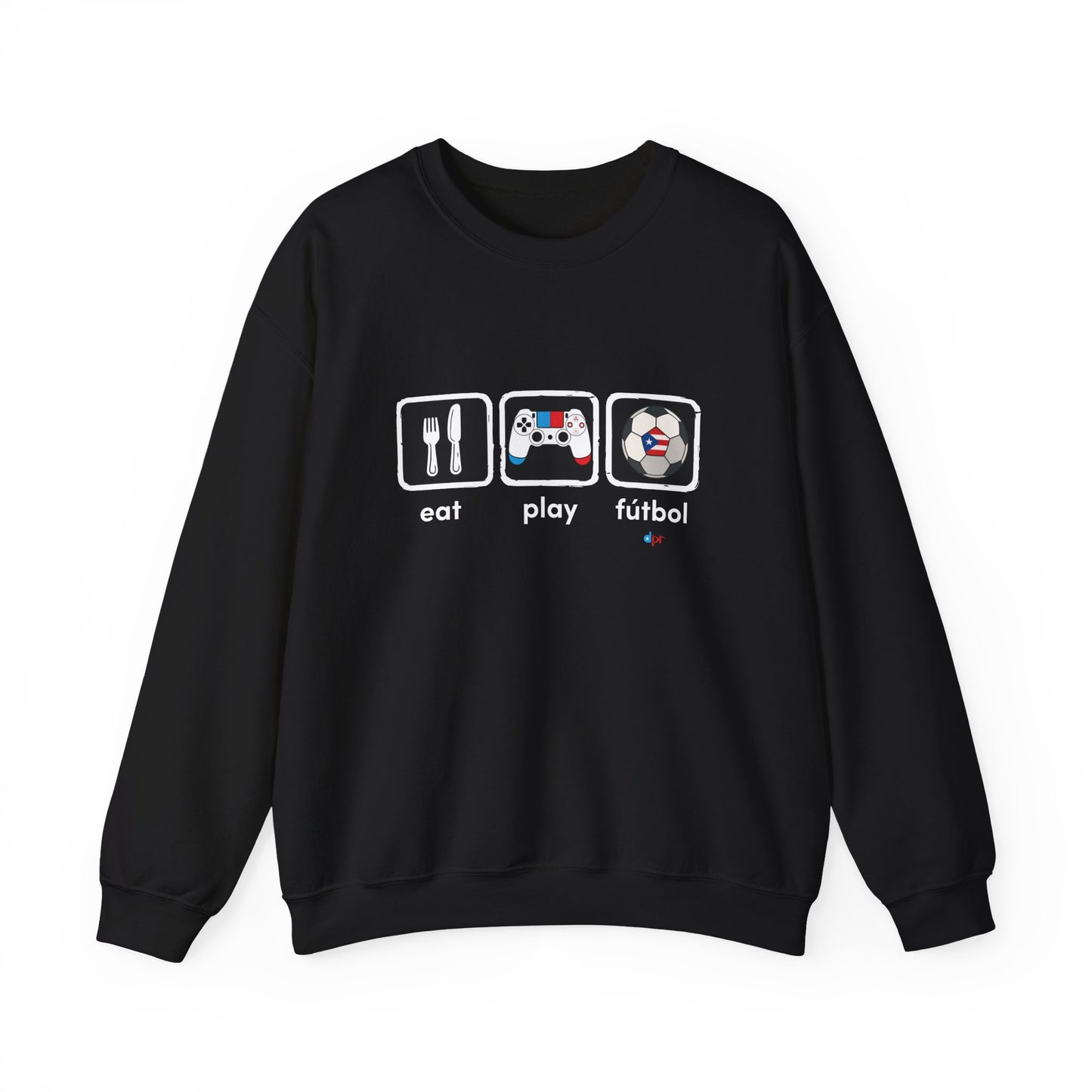 Eat Play Soccer Puerto Rican Flag Heavy Blend™ Crewneck Sweatshirt