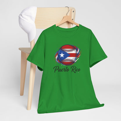 Puerto Rico Baseball Flag | Unisex Heavy Cotton T-Shirt