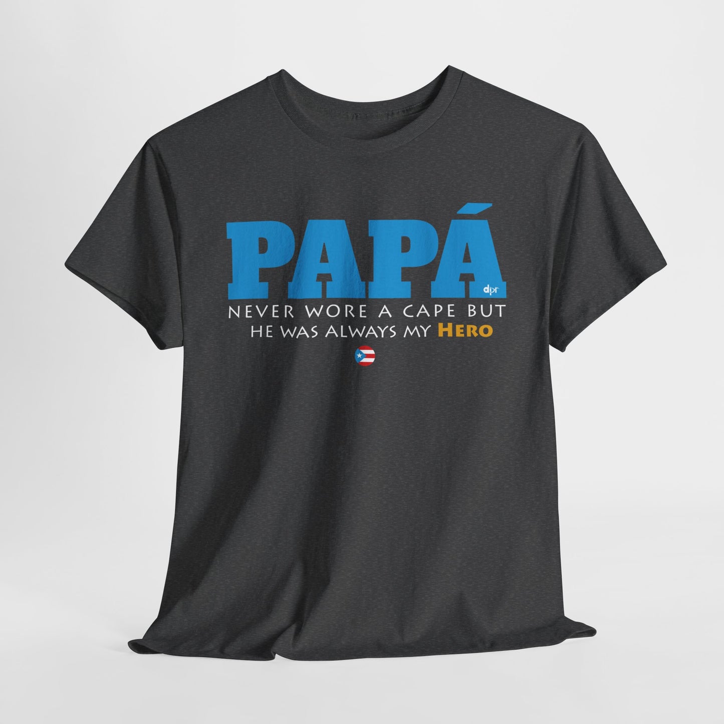 Papá My Hero Blue Heavy Cotton Tee