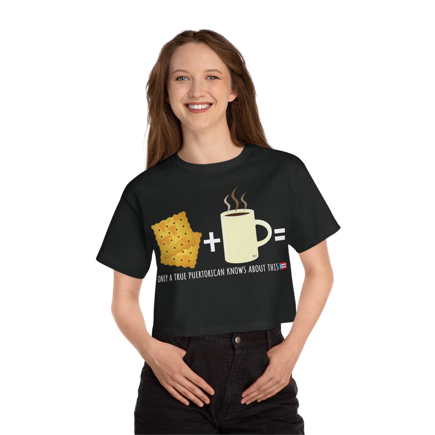 Crackers & Coffee True Puertorican Flowy Cropped Tee
