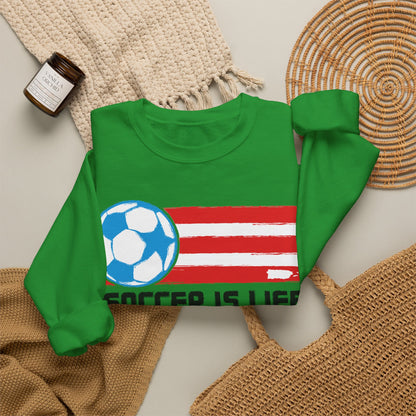 Soccer is life Puerto Rican Flag Heavy Blend™ Crewneck Sweatshirt