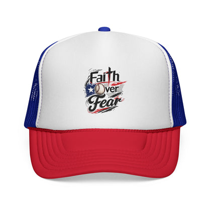 Faith Over Fear Puerto Rican Flag Baseball Trucker Caps FREE SHIPPING