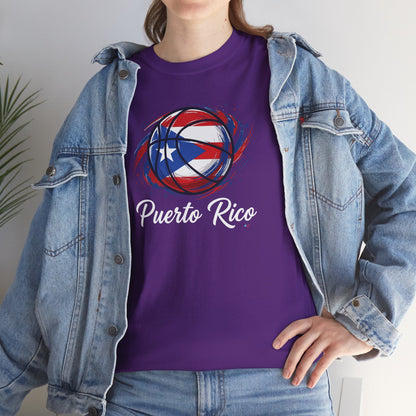Puerto Rico Basketball Flag 2 | Unisex Heavy Cotton T-Shirt