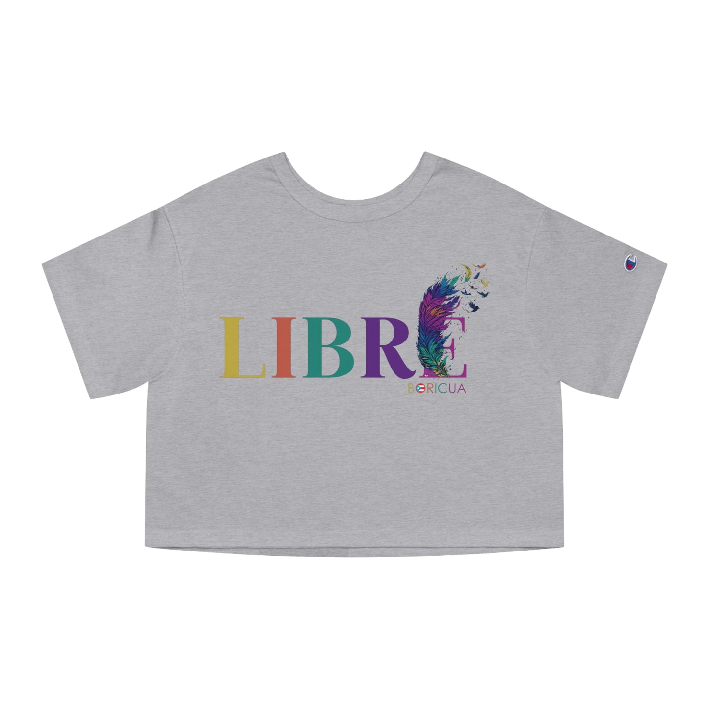 LIBRE BORICUA Flowy Cropped Tee