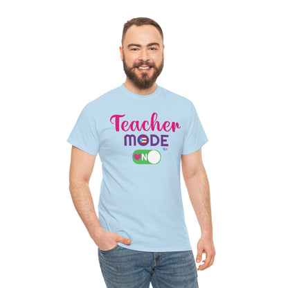 Teacher Mode ON - Back to School Boricua Teacher Heavy Cotton Tee