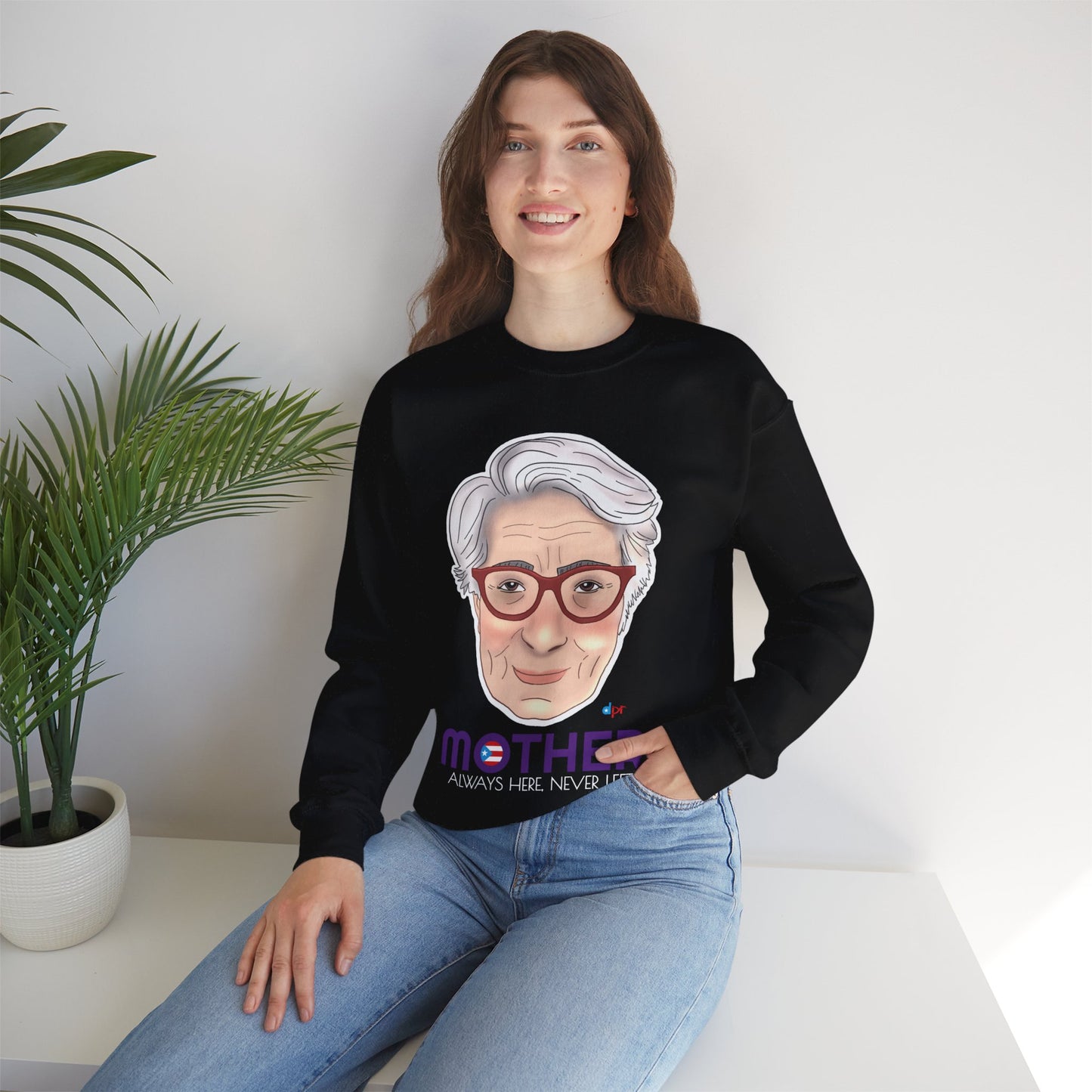 Mamá Boricua Always Here Never Left Heavy Blend™ Crewneck Sweatshirt