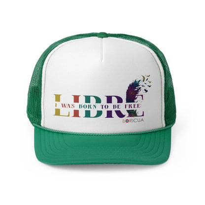 Libre I Was Born to be Free Puerto Rican Pride Trucker Caps FREE SHIPPING