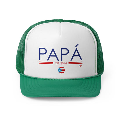 Papá Established 2024 Puerto Rican Pride Trucker Caps FREE SHIPPING