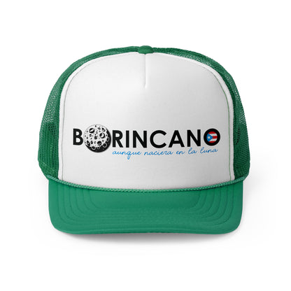 Borincano aunque naciera en la luna bandera Puerto Rican Pride Trucker Caps FREE SHIPPING
