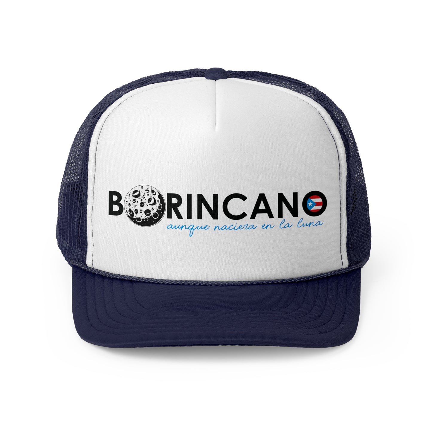 Borincano aunque naciera en la luna bandera Puerto Rican Pride Trucker Caps FREE SHIPPING