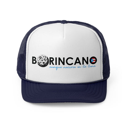 Borincano aunque naciera en la luna bandera Puerto Rican Pride Trucker Caps FREE SHIPPING