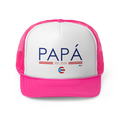 Papá Established 2024 Puerto Rican Pride Trucker Caps FREE SHIPPING