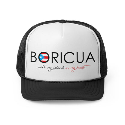 Boricua with my Island in my Heart Puerto Rican Pride Trucker Caps FREE SHIPPING