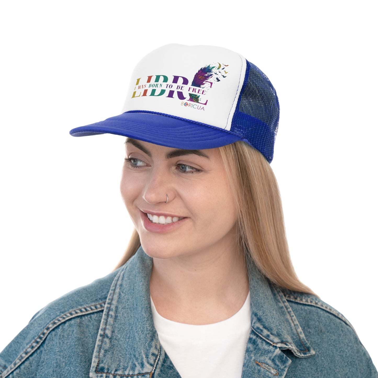 Libre I Was Born to be Free Puerto Rican Pride Trucker Caps FREE SHIPPING
