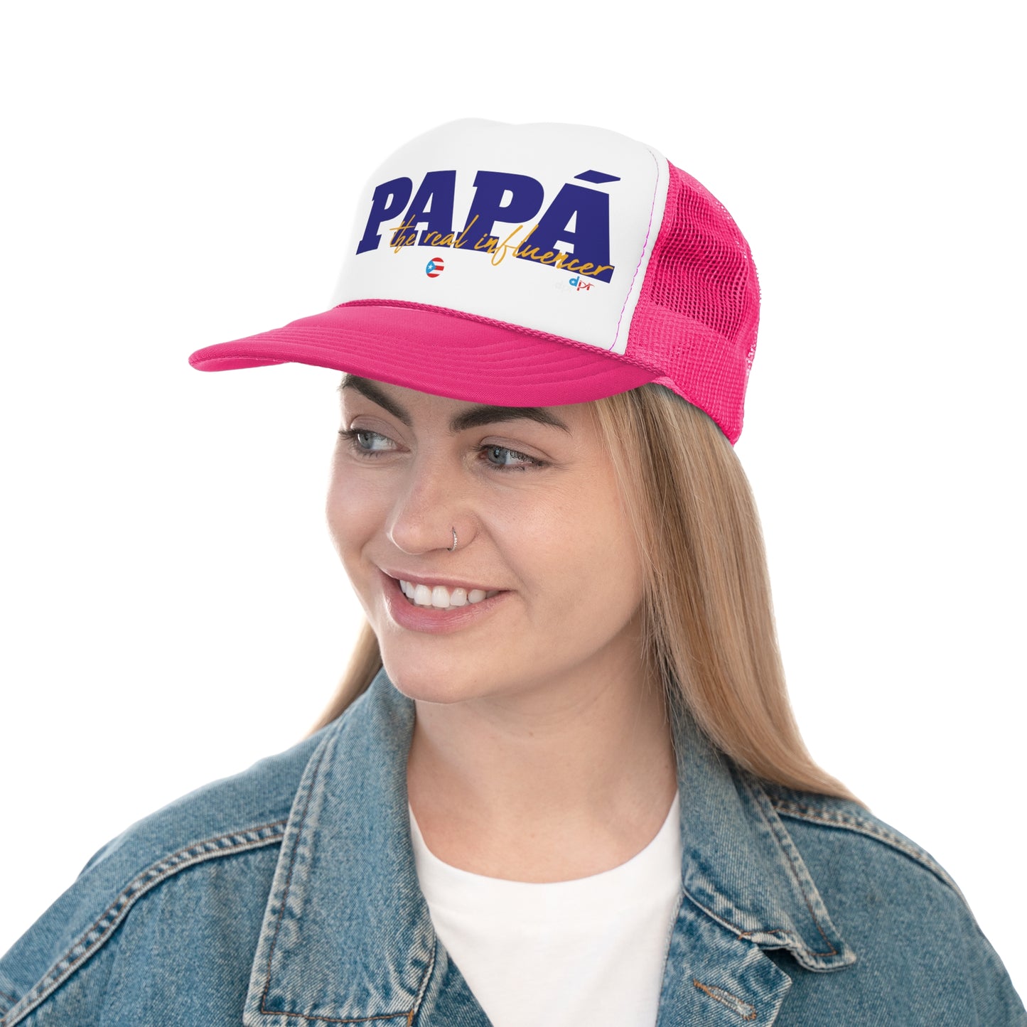 Papá The Real Influencer Puerto Rican Pride Trucker Caps FREE SHIPPING