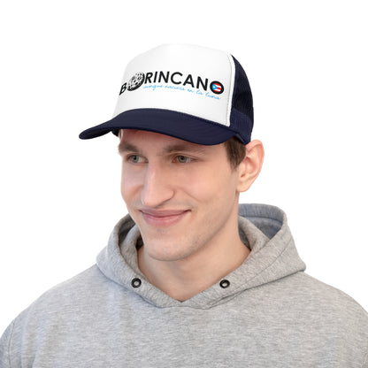 Borincano aunque naciera en la luna bandera Puerto Rican Pride Trucker Caps FREE SHIPPING