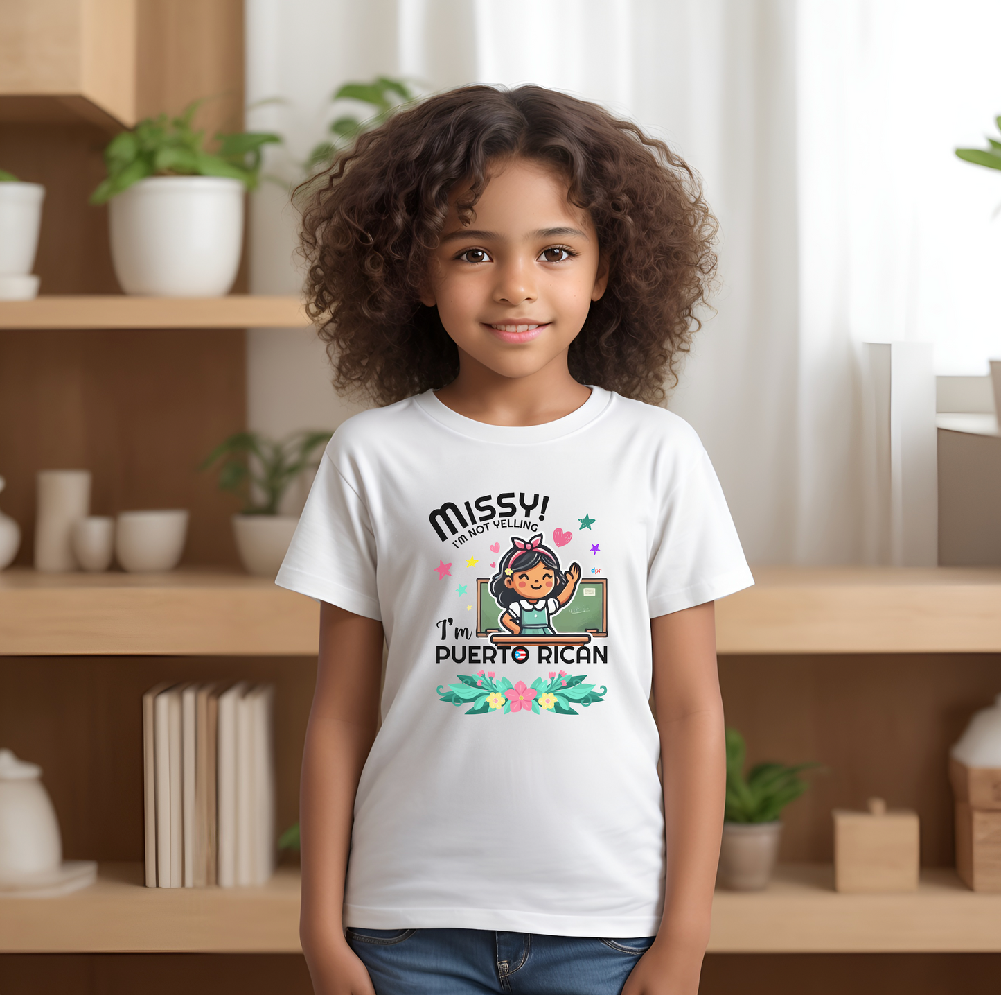 Missy I'm Not Yelling - Back to School Boricua Youth Short Sleeve Tee